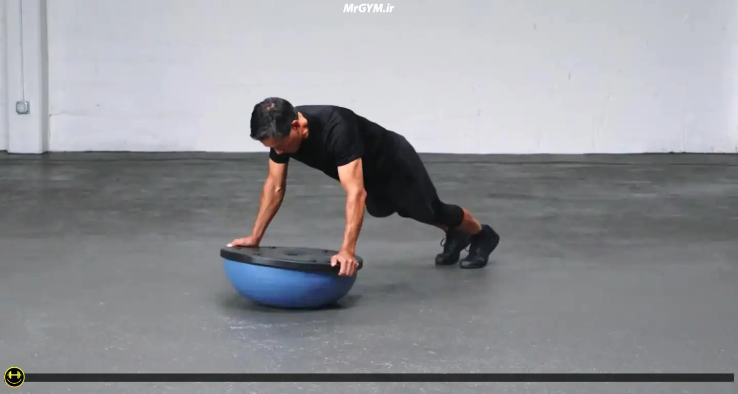 آموزش حرکت کوهنوردی با بوسوبال (Balance Trainer Mountain Climber)