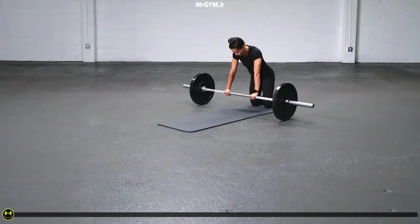 آموزش حرکت رول اوت شکم با هالتر (Barbell Ab Rollout)