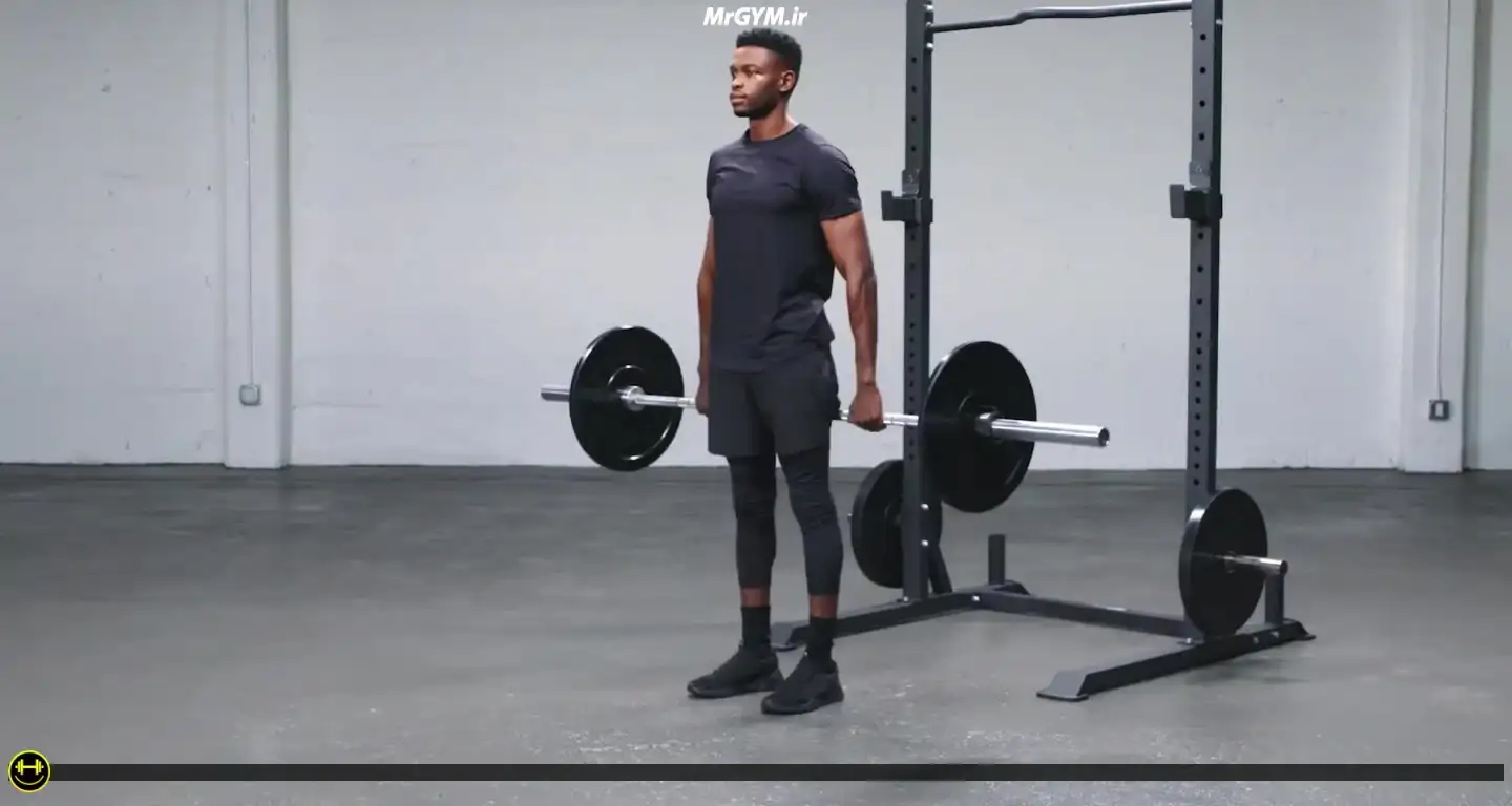 آموزش حرکت شراگ پشت با هالتر (Barbell Behind The Back Shrug)