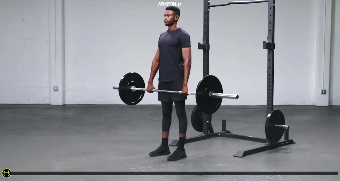 آموزش حرکت شراگ با هالتر (Barbell Shrug)