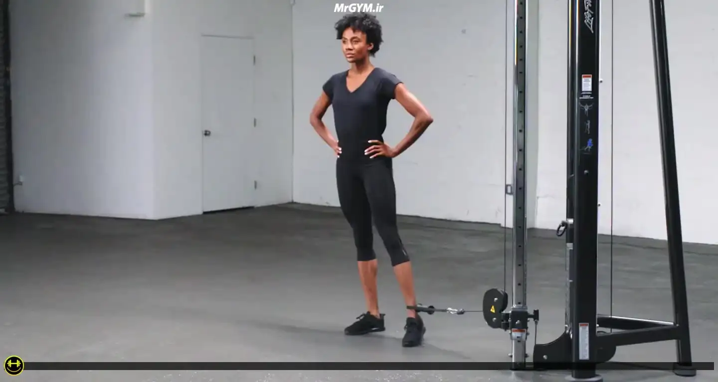 آموزش حرکت داخل ران با سیم کش (Cable Hip Adduction)
