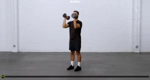 پرس جلو ایستاده با دمبل