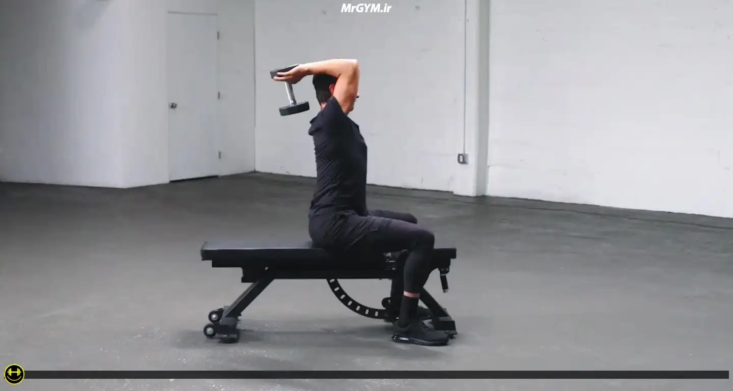 آموزش حرکت پشت بازو با دمبل (Dumbbell Tricep Extension)