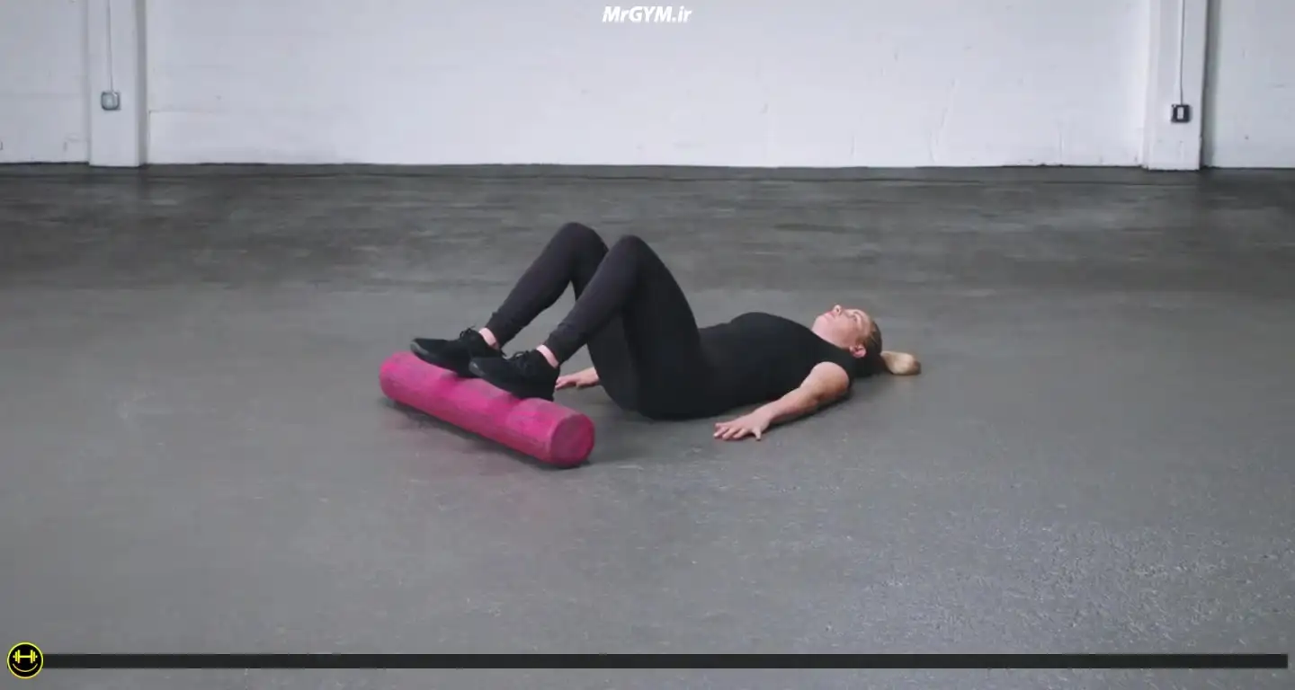آموزش حرکت هیپ تراست با رول فوم (Foam Roll Hip Thrust)