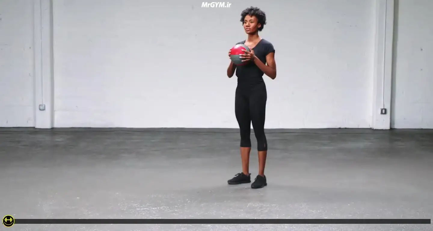 آموزش حرکت لانج جلو با چرخش (Forward Lunge with Twist)