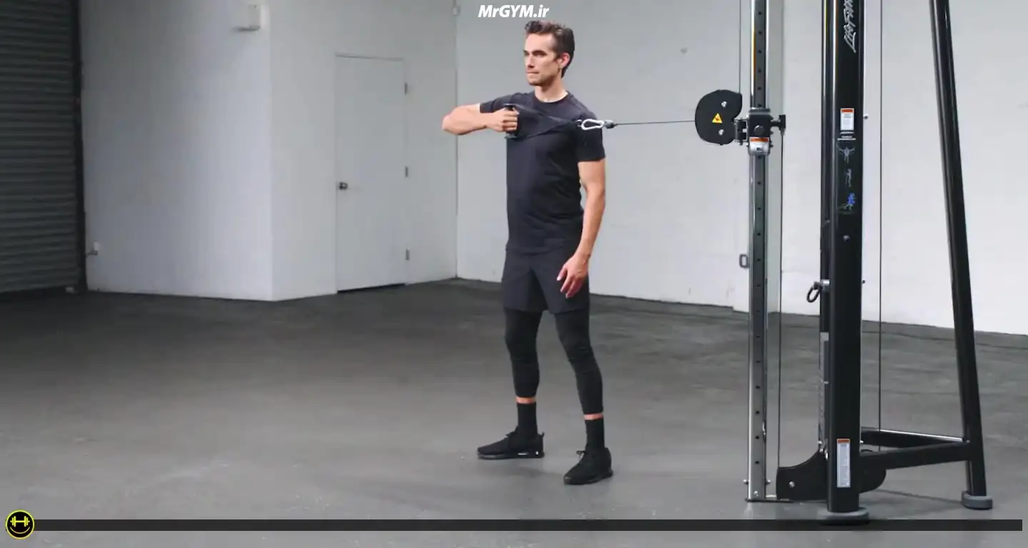 آموزش حرکت پشت بازو سیم کش از کنار (Lateral Cable Tricep Extension)