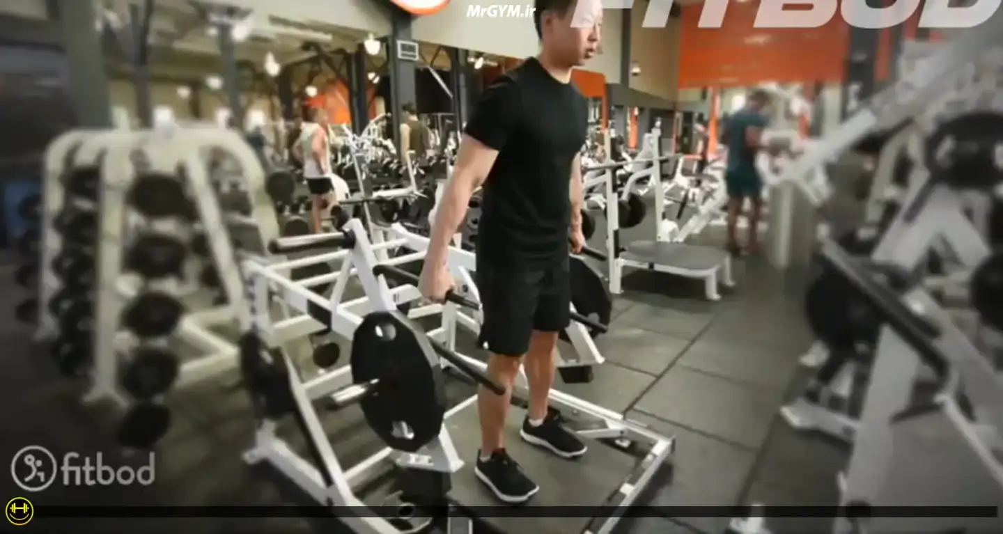 آموزش حرکت شراگ با دستگاه (Machine Shoulder Shrug)