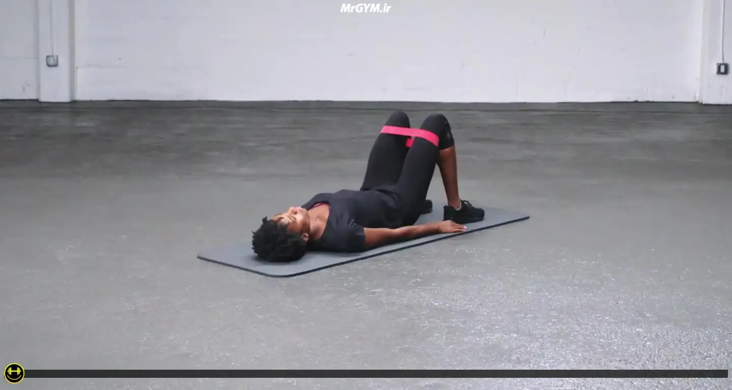 آموزش حرکت هیپ تراست با مینی بند (Mini Loop Band Glute Thrust)