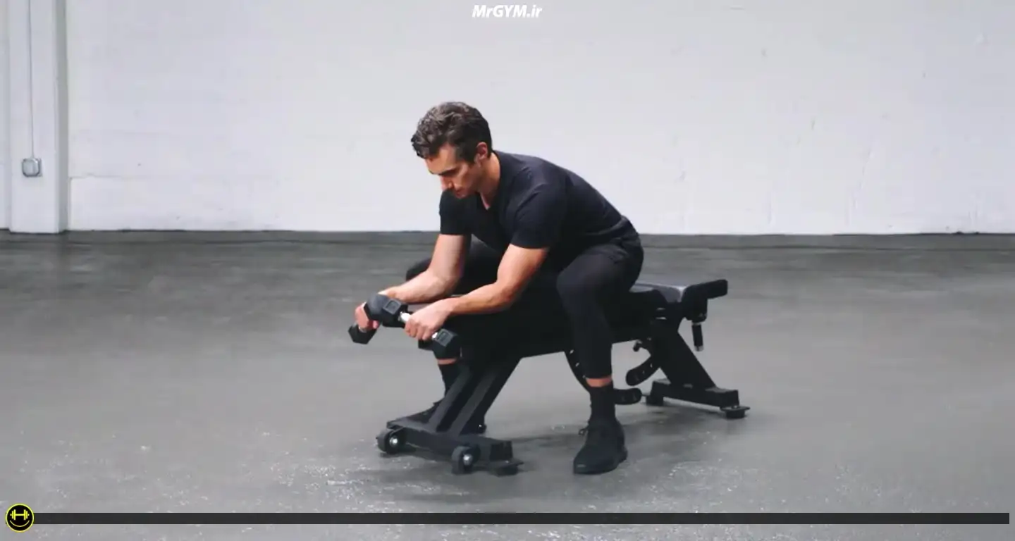 آموزش حرکت مچ برعکس با دمبل (Palms-Down Dumbbell Wrist Curl)