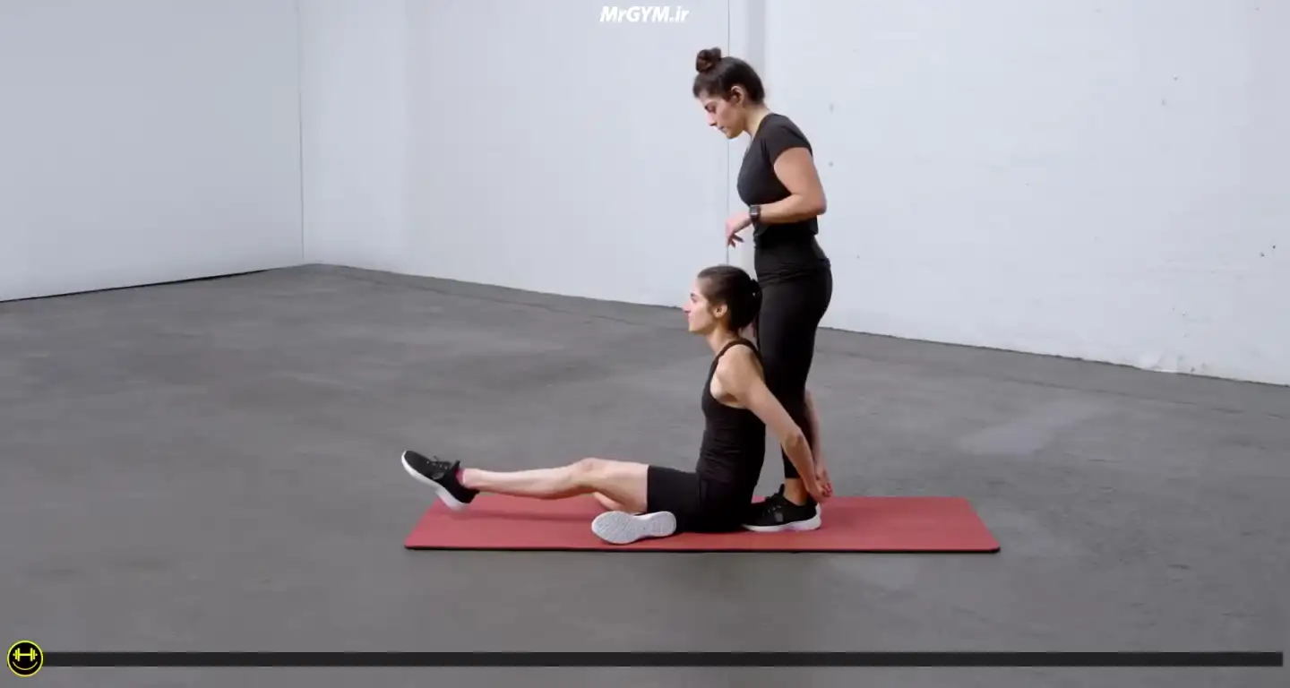 آموزش حرکت کشش پا با شریک (Partner Leg Up Stretch)
