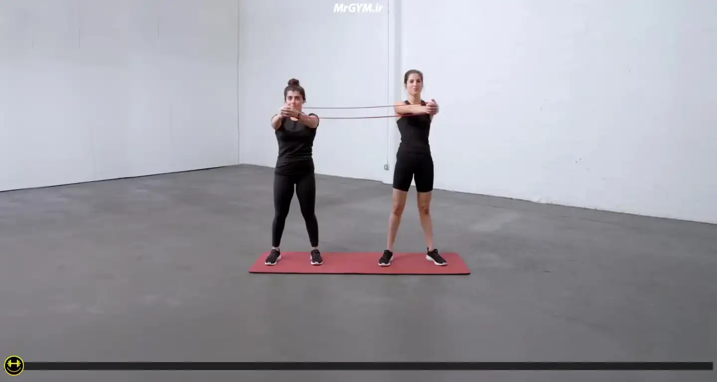 آموزش حرکت چرخش پالوف با شریک (Partner Pallof Twist)