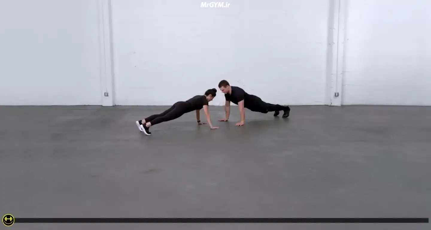 آموزش حرکت شنا با شریک و دسترسی (Partner Push Up Reach)