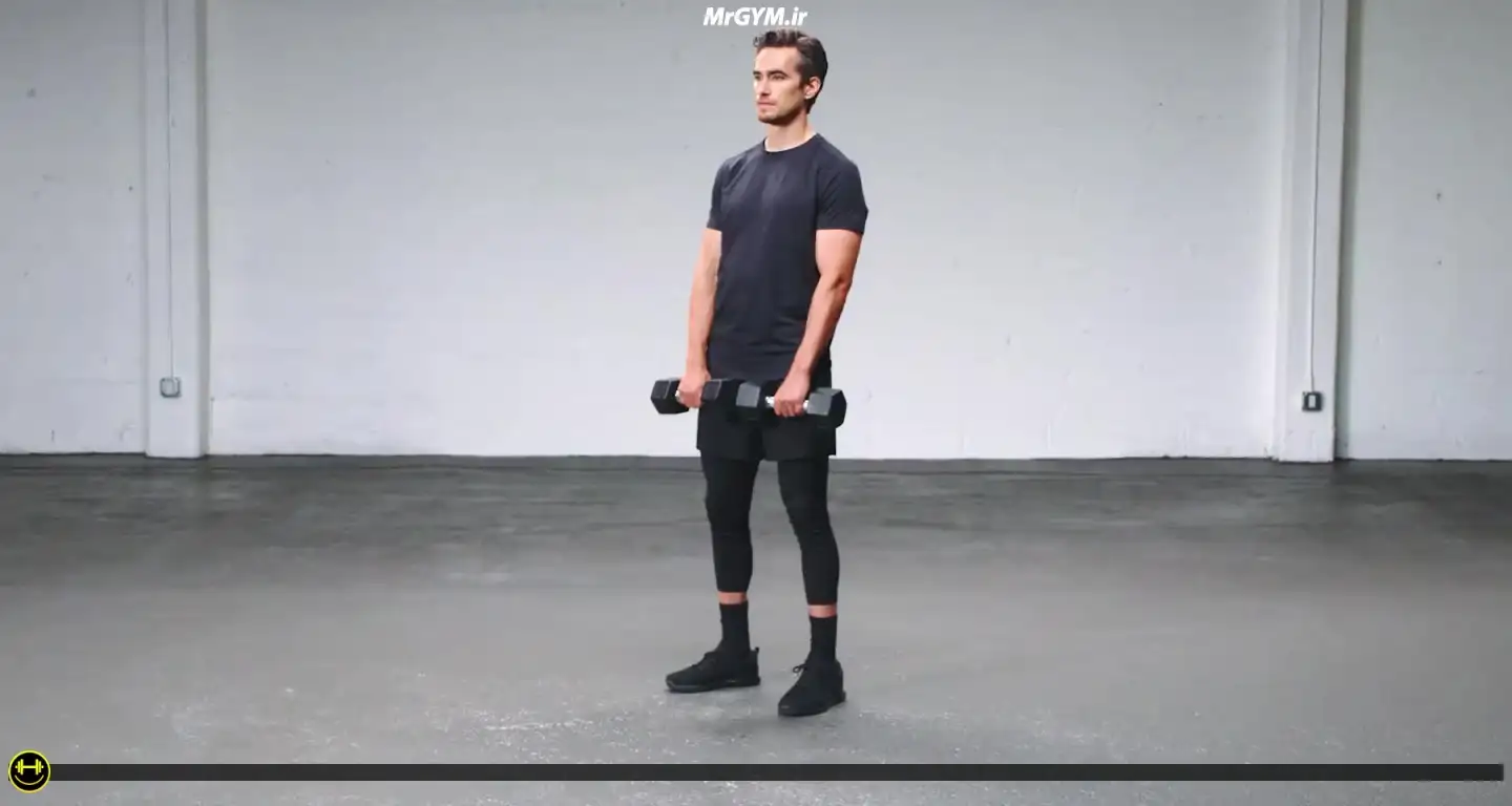 آموزش حرکت جلو بازو معکوس با دمبل (Reverse Dumbbell Curl)