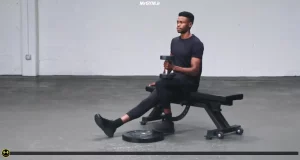 ساق پا نشسته تک پا با دمبل