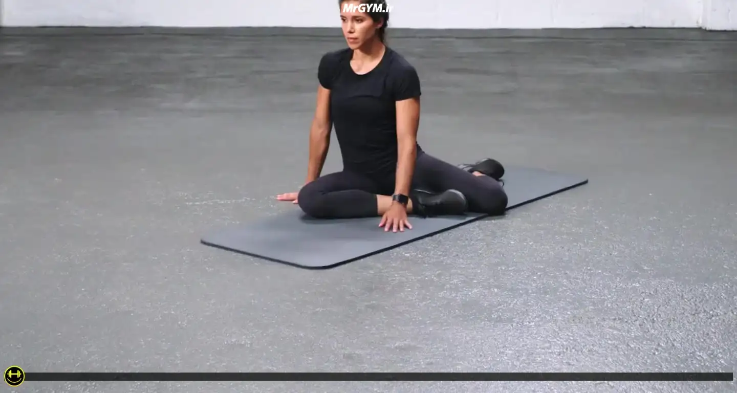 آموزش حرکت خم کننده لگن با جعبه ساق پا (Shin Box Hip Flexor)