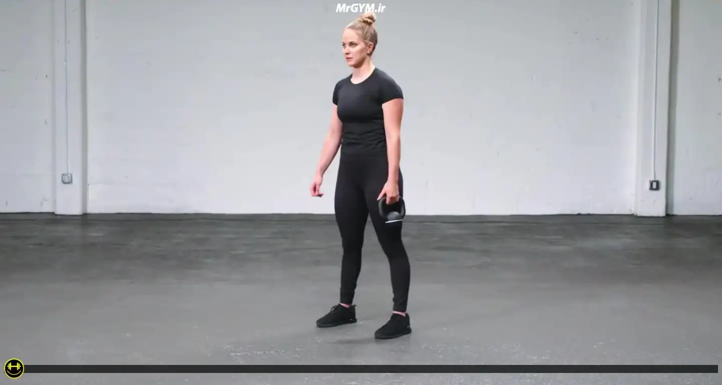 آموزش حرکت کلین کف بالا با کتل بل تک دست (Single Arm Bottoms-up Kettlebell Clean)