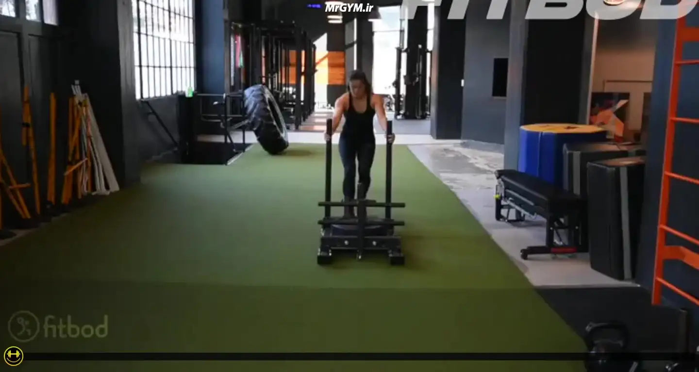 آموزش حرکت هل دادن سورتمه (Sled Push)