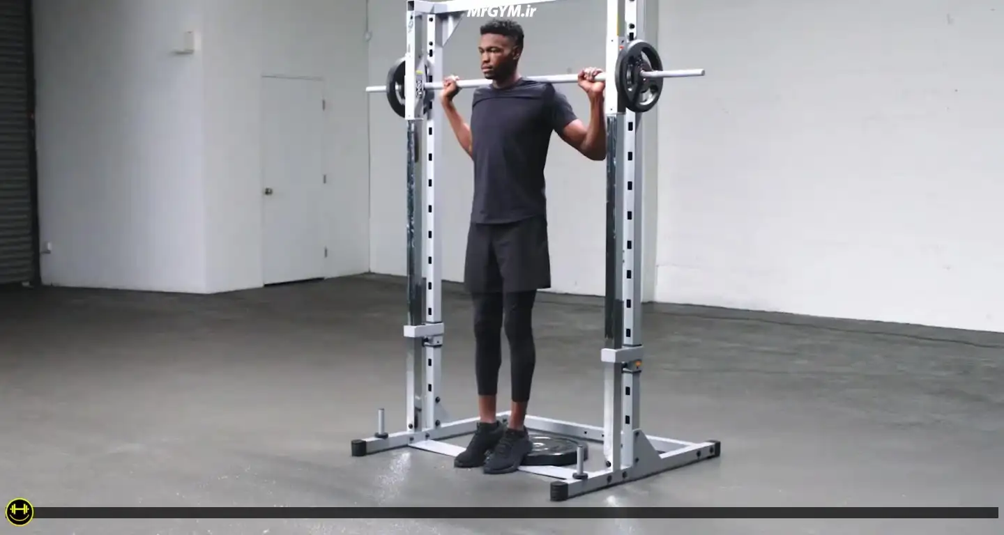 آموزش حرکت ساق پا معکوس با اسمیت ماشین (Smith Machine Reverse Calf Raises)