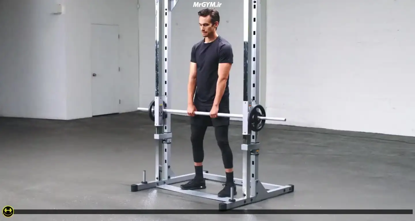 آموزش حرکت پارویی ایستاده با اسمیت ماشین (Smith Machine Upright Row)