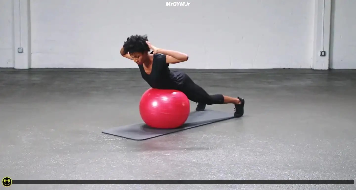 آموزش حرکت اکستنشن پشت با توپ تعادلی (Stability Ball Back Extension)
