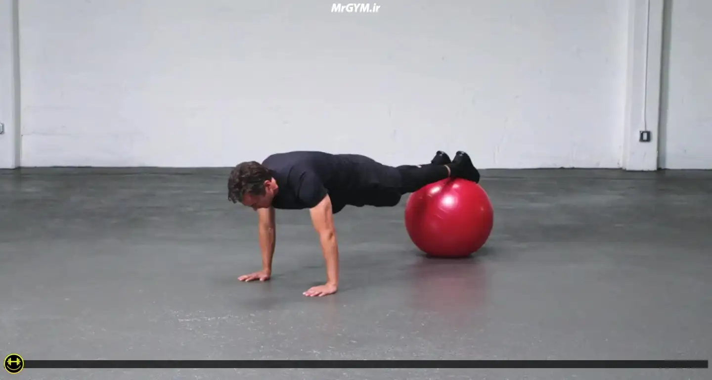 آموزش حرکت پایک با توپ تعادلی (Stability Ball Pike)