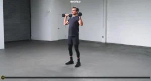 پرس سرشانه ایستاده با دمبل