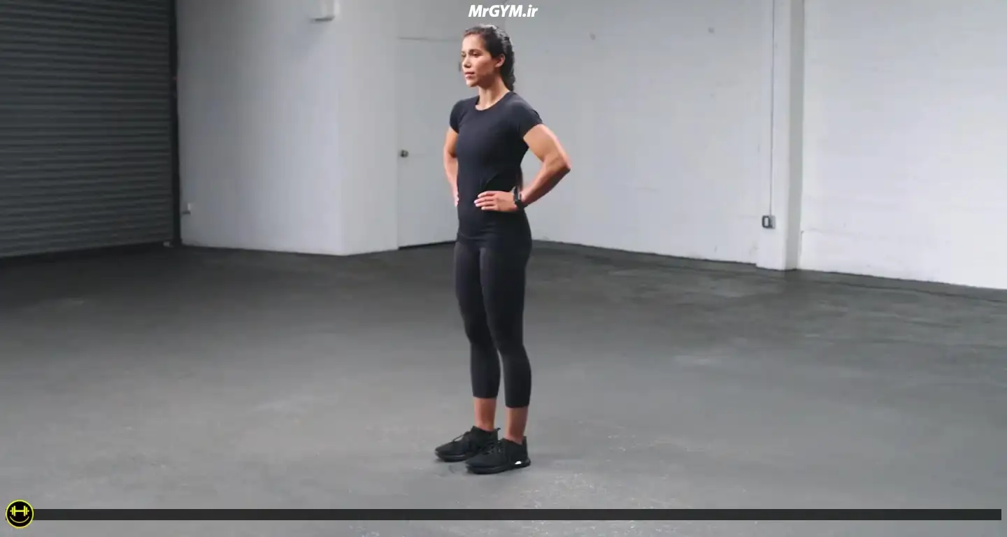 آموزش حرکت نگه داشتن پا به پهلو ایستاده (Standing Leg Side Hold)