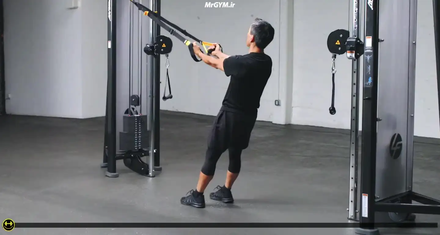 آموزش حرکت جلو بازو با TRX (TRX Bicep Curl)