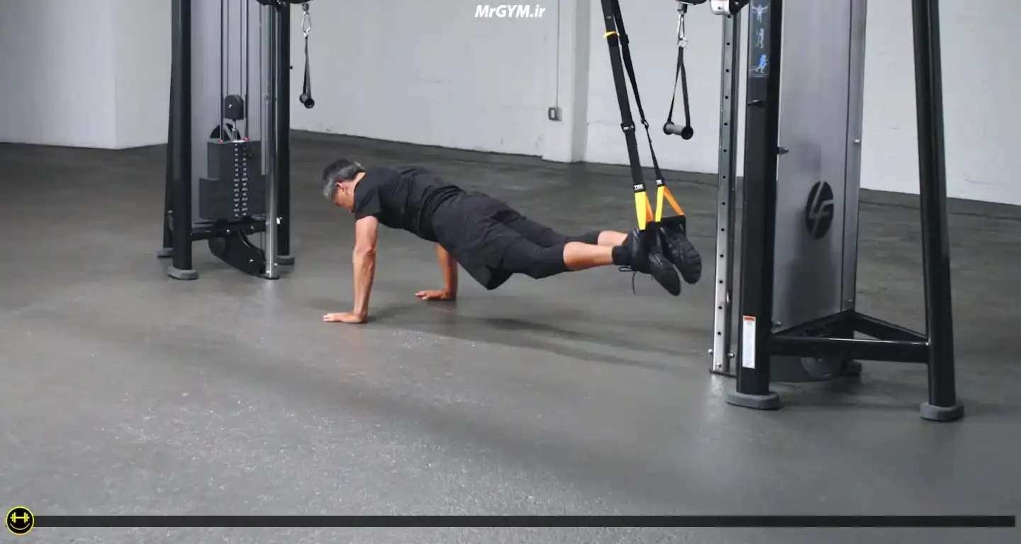 آموزش حرکت شنا با TRX (TRX Push Up)