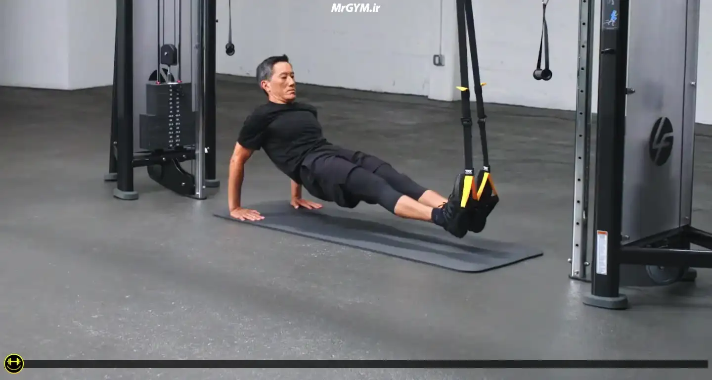 آموزش حرکت پلنک معکوس با TRX (TRX Reverse Plank)