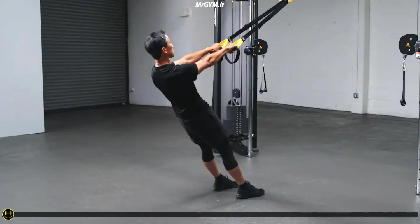آموزش حرکت فلای Y دلتوئید با TRX (TRX Y Deltoid Fly)