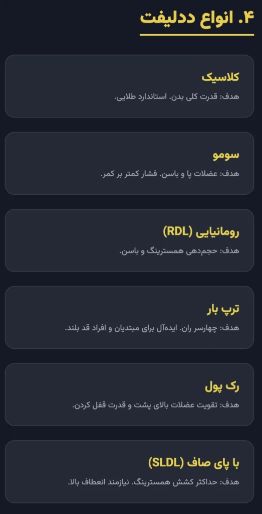 انواع ددلیفت: کدام مدل برای هدف شما بهترین است؟