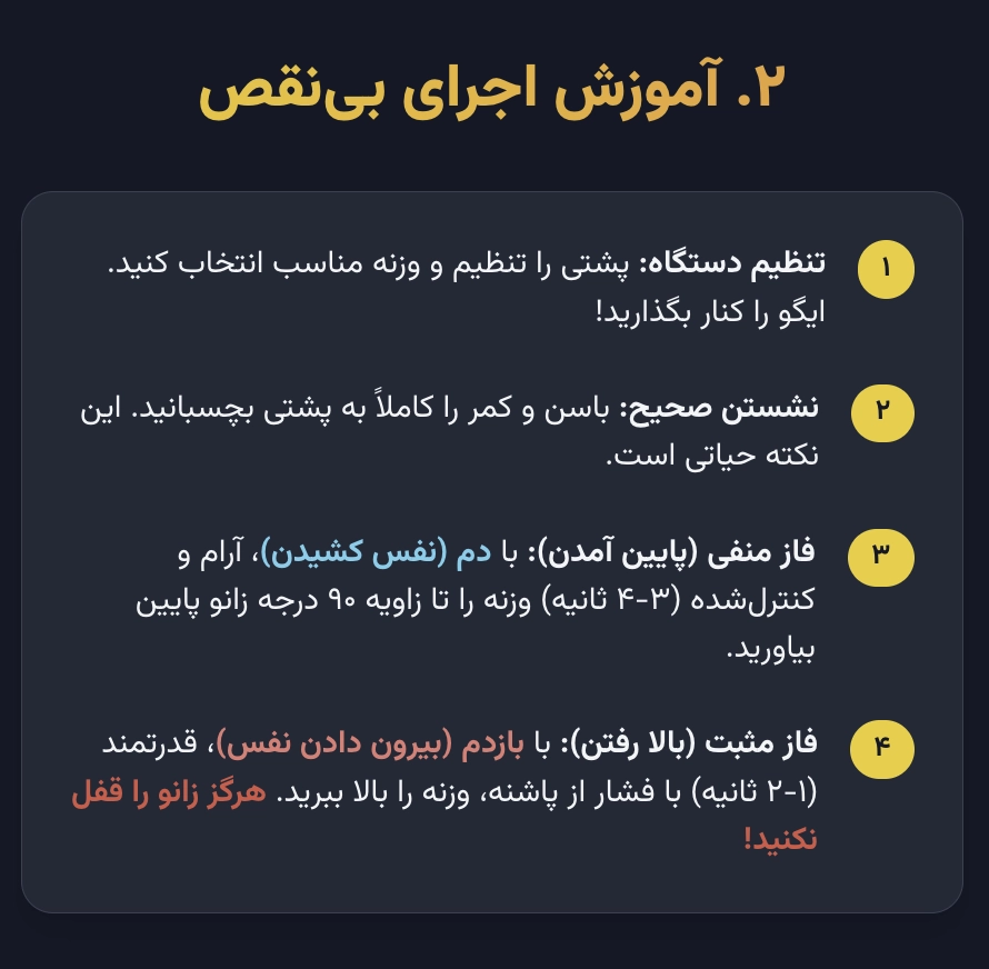 آموزش اجرای بینقص حرکت پرس پا